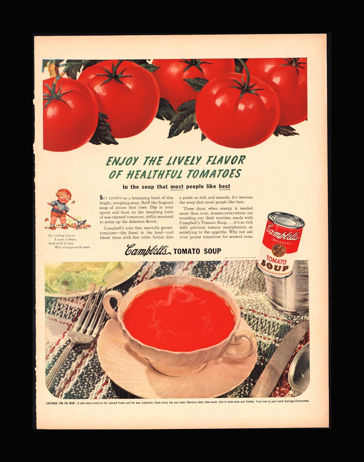 1943 Campbell&rsquo;s Soup Ad Tomato 1943 Birds Eye Foods Vintage 
