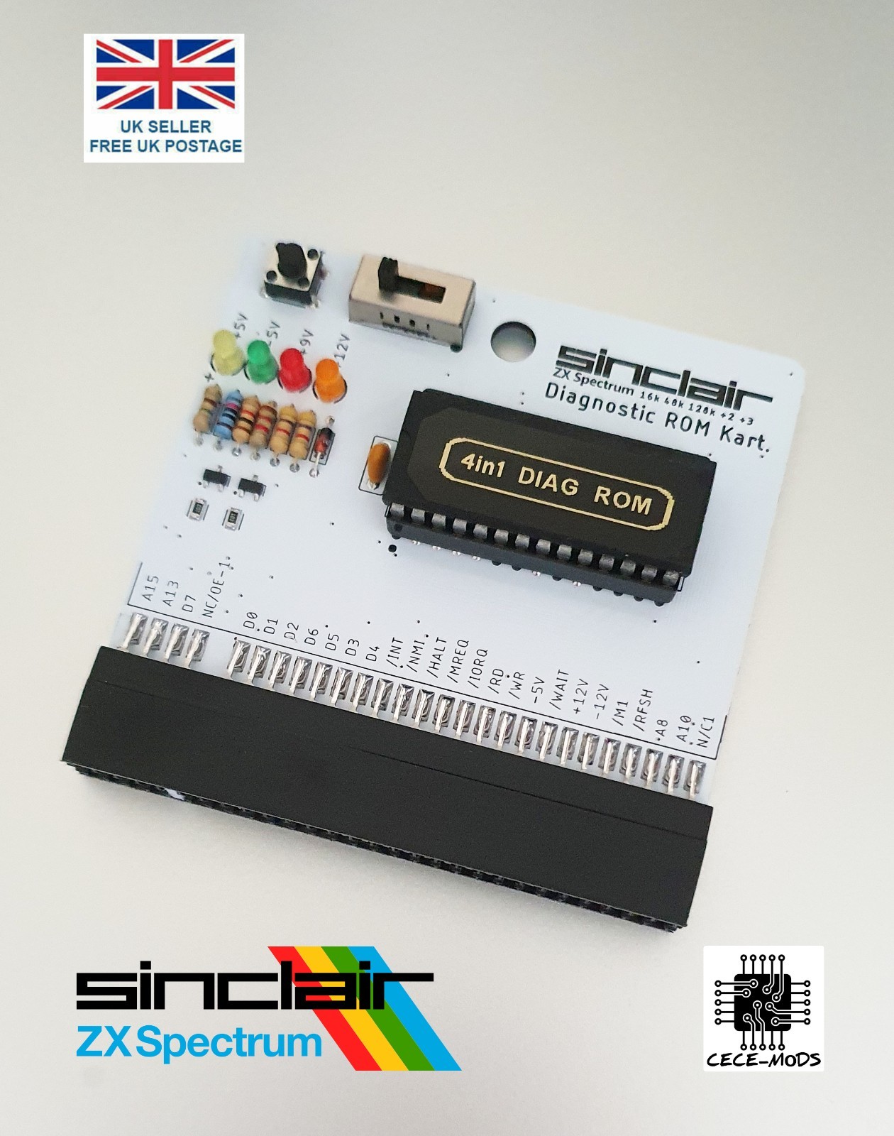 ZX Spectrum 16k 48k 128k +2 +3 Diagnostic Test Cartridge