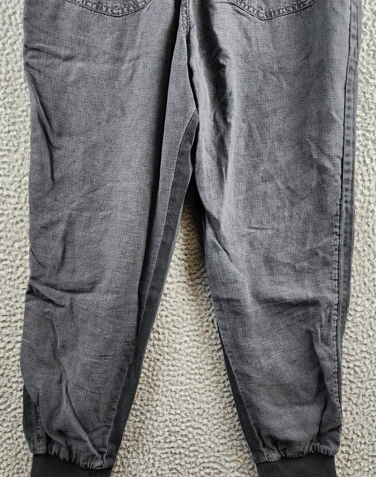 Splendid Lakeside Cropped Jogger Pants Women's M Charcoal Linen Blend Drawstring - Picture 15 of 15