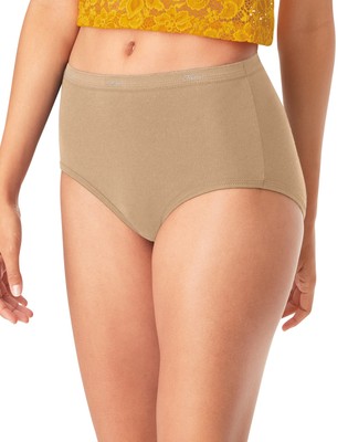 Hanes Women's Panties 6-Pack No Ride Up Cotton Brief Cut Underwear Cool Comfort