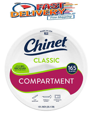 Chinet Classic Compartment Paper Plate, 10.38'' (165 ct.)