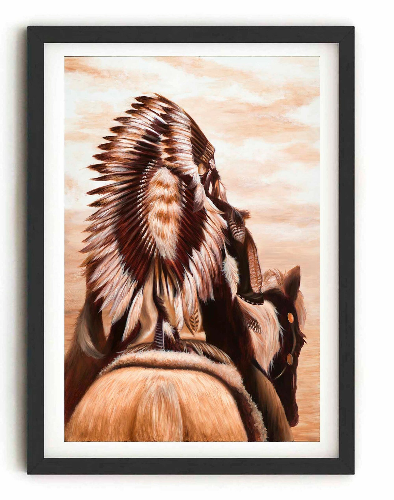Indigenous art, Horse painting, Wall decor, Personalized Canvas Print