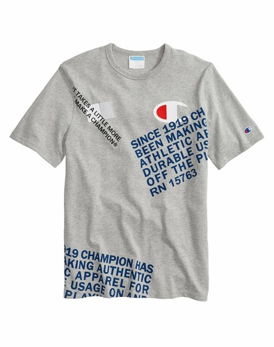 

Мужская футболка Champion Heritage с рисунком Oxford Grey T1919G-1IC, Oxford gray