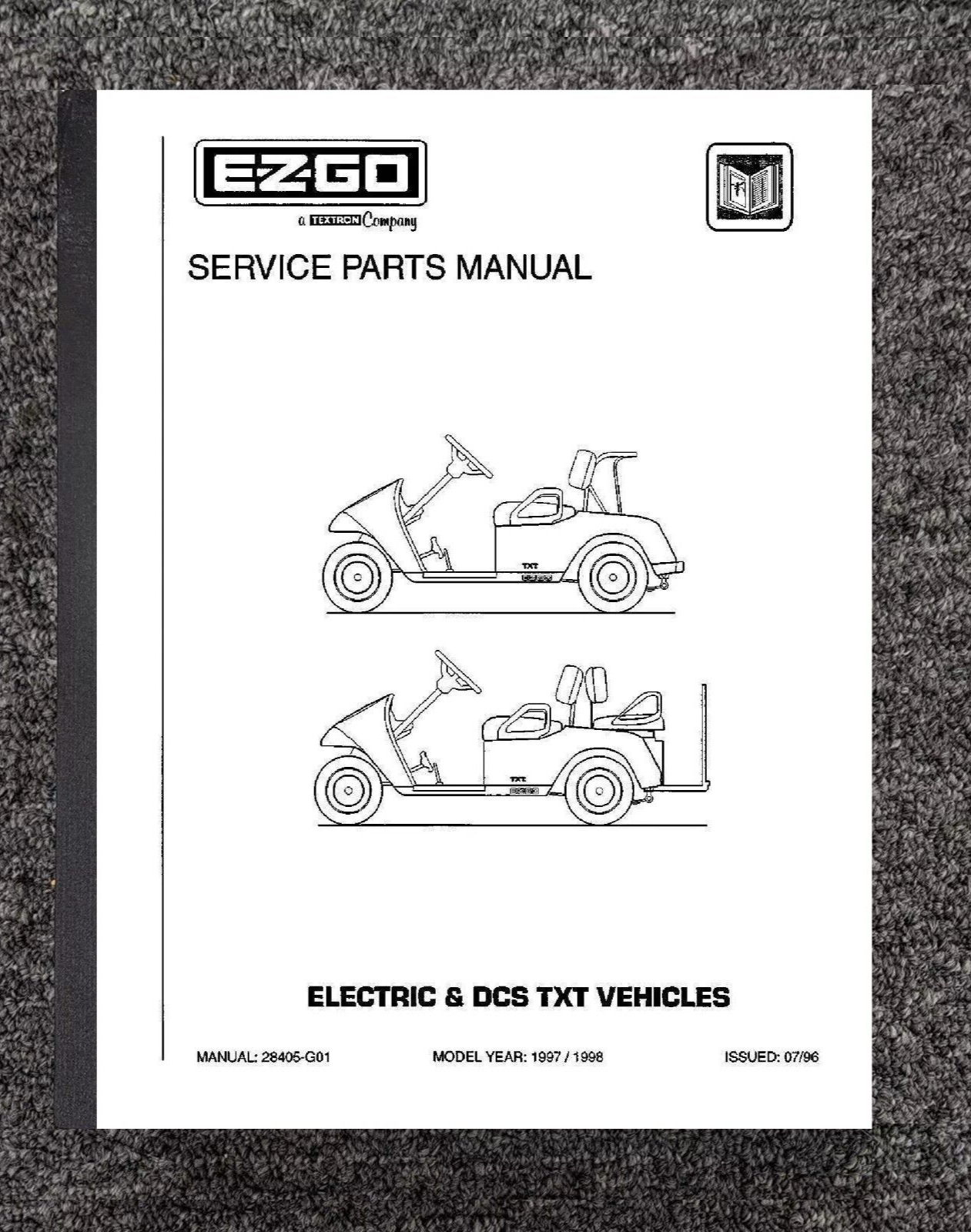 Service Parts Manual fits EZGO Electric Cart TXT Freedom