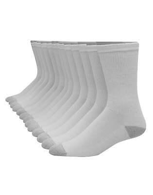 Hanes Mens 10-Pack Crew Socks Ultimate Big & Tall Cushioned Comfort Toe sz 12-14