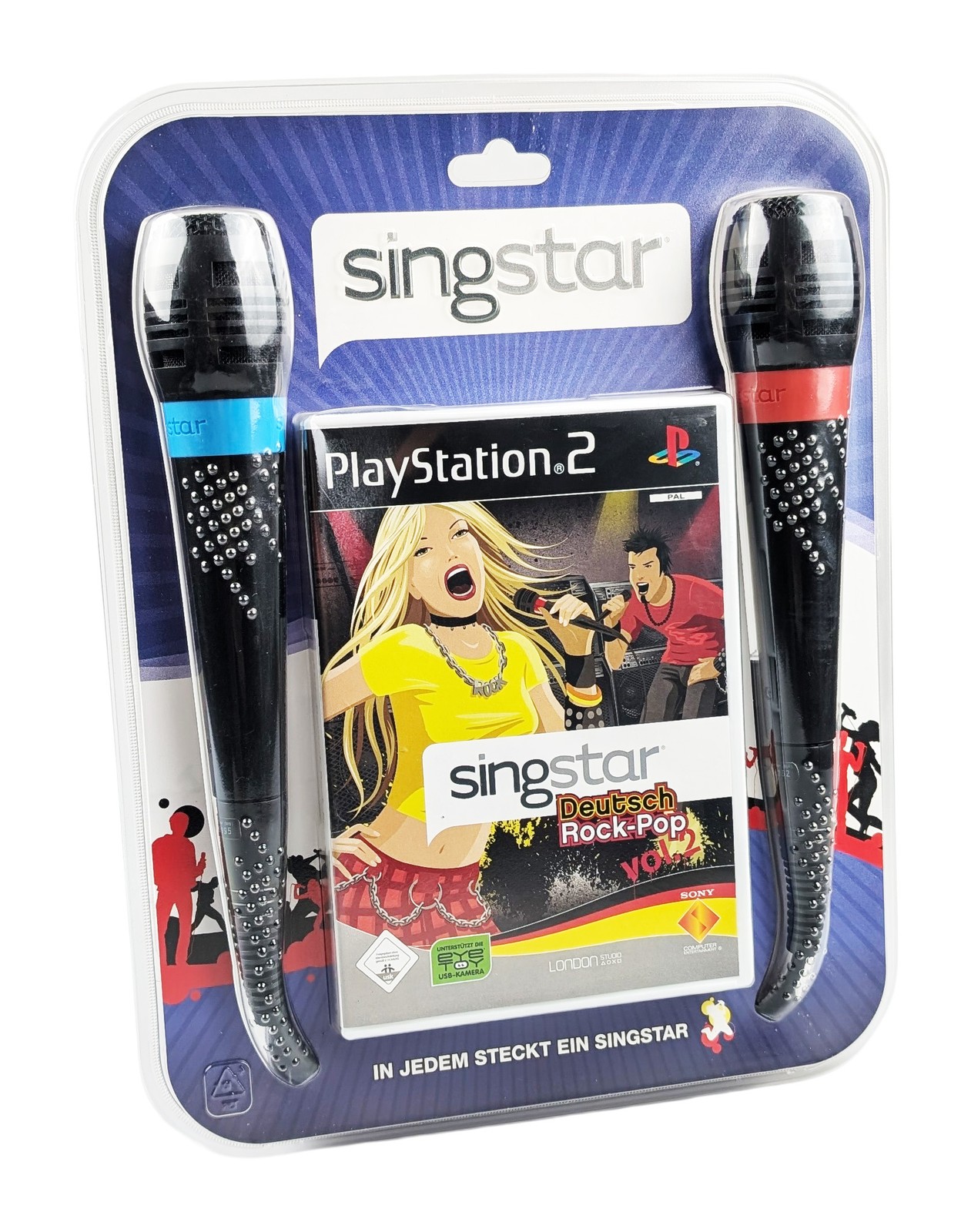 Playstation 2 Singstar: Deutsch Rock-Pop Vol. 2 - Mikrofon Bundle PS2 - NEU