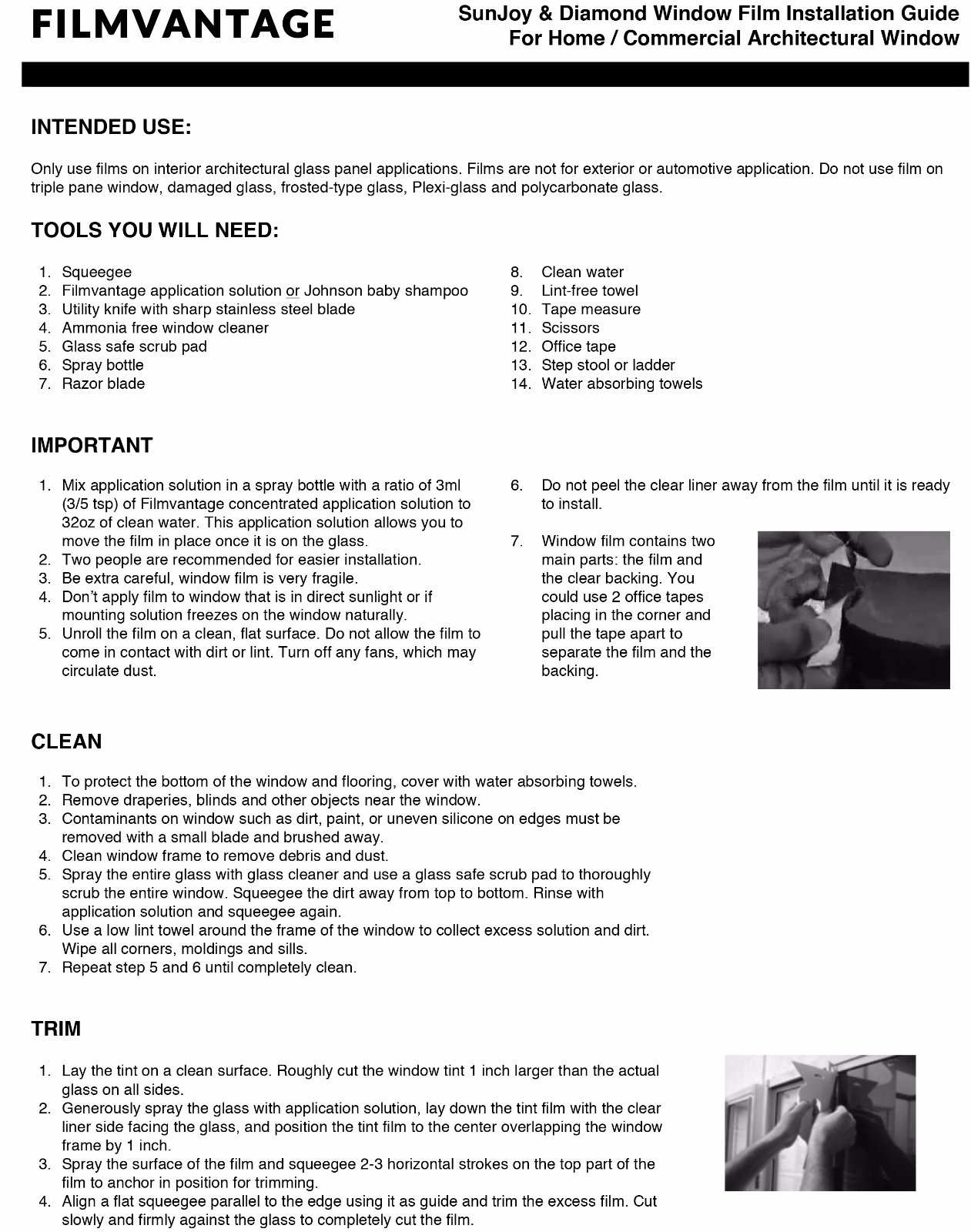 SunJoy Black Home Commercial Solar UV Window Tinting Film Light Tint to Privacy