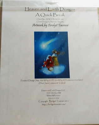 KREUZSTICH STICKVORLAGE "A QUICK BREAK" von HEAVEN AND EARTH DESIGN    NEU OVP