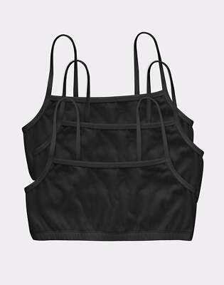 Hanes Bralette 3-Pack ComfortFlex Fit String Strap Crop Cool Comfort Tagless