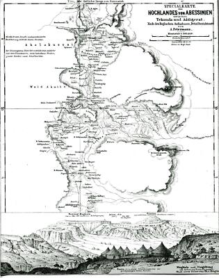 Spezialkarte des Hochlandes von Abessinien zwischen Tekonda und Addigerat. Maßst