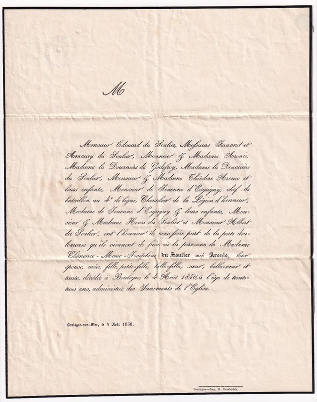 Boulogne Sur Mer 1850 ÃDouard Du Soulier Aronio De Jouenne D'Esgrigny Godefroy