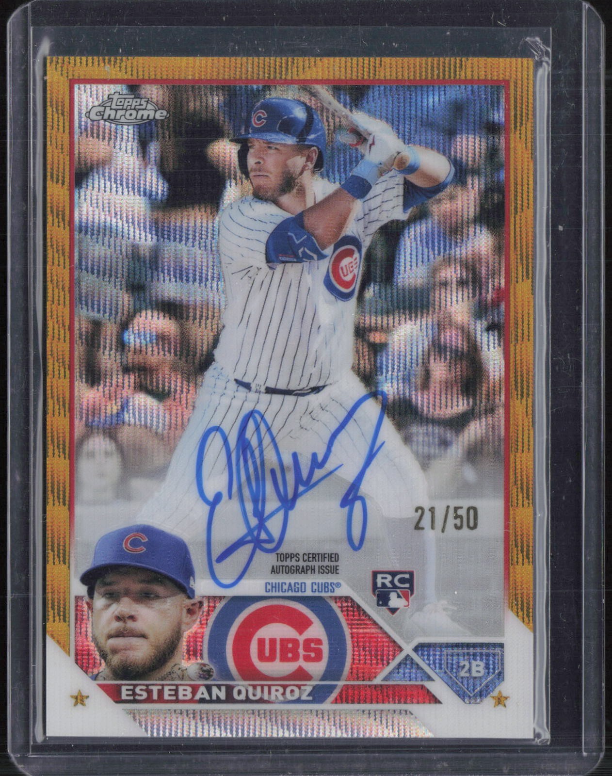 2023 Topps Chrome Gold Wave Refractor Esteban Quiroz 21/50 Auto RC Rookie