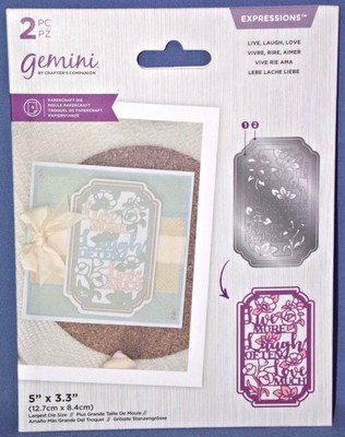 Crafters Companion Gemini Live Laugh Love Die 2pc Expressions  New Free Shipping
