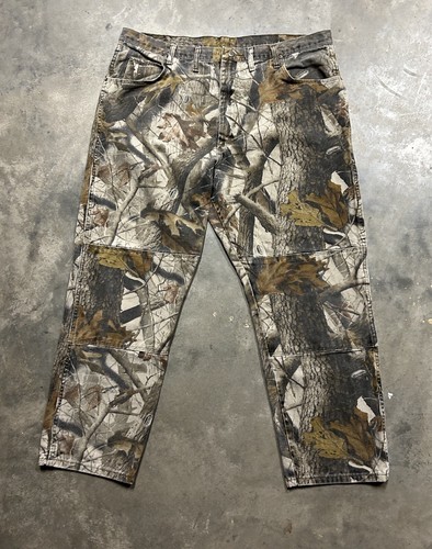Wrangler Pants Men 44x32 Realtree Hardwoods Camo Double Knee
