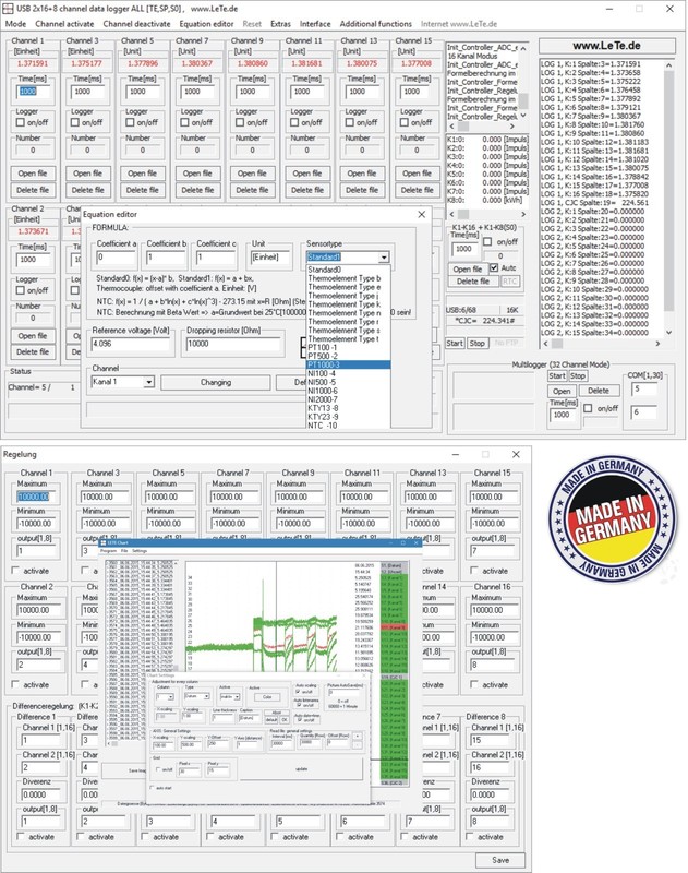 PV Anlage Datenlogger, Temperaturlogger, PT1000, PT100, Thermoelement, Strom