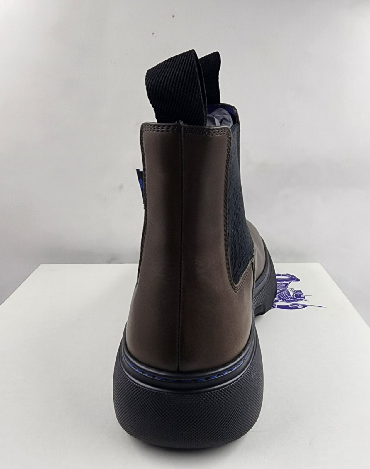 Burberry Mini Creeper Leather Ankle Boots Men's 10.5US Coffee Brown Round Toe - Picture 11 of 17