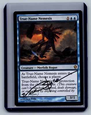 (#140) mtg SIGNED True-Name Nemesis - Commander 2013   Nice