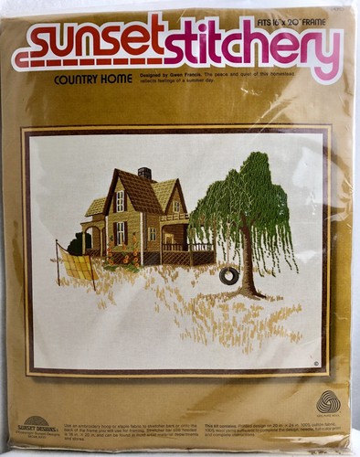 Sunset Stitchery Crewel Kit Country Home 2470 Gwen Francis 16