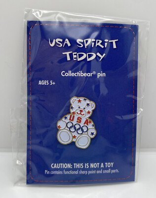 Build-A-Bear USA Spirit Teddy Beijing Olympics Stars Lapel Pin Collectibear 1E