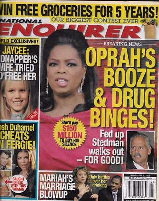 National Enquirer Magazine Oprah Fergie Josh Duhamel Mariah Carey Nick Cannon