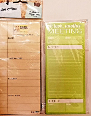MAGNETIC NOVELTY MEMO PADS  THE OFFICE DUNDER MIFFLIN + OH LOOK ANOTHER MEETING