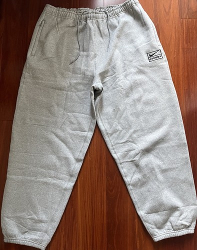 Nike x Stussy Gray Fleece Cuffed Sweatpants Mens 2XL Grey Nike x Stussy Gray Fleece Cuffed Sweatpants Mens 2XL Grey