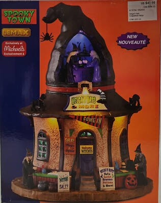 Lemax Spooky Town Halloween HELGA'S HATS #15794 Witch Village Decor NEW