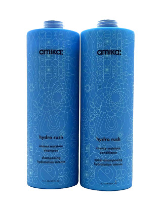 Amika Hydro Rush Intense Moisture Shampoo & Conditioner 33.8 oz Duo