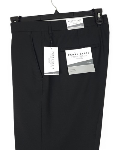 Perry Ellis Portfolio Men's Slim-Fit Stretch Golf Pants Navy