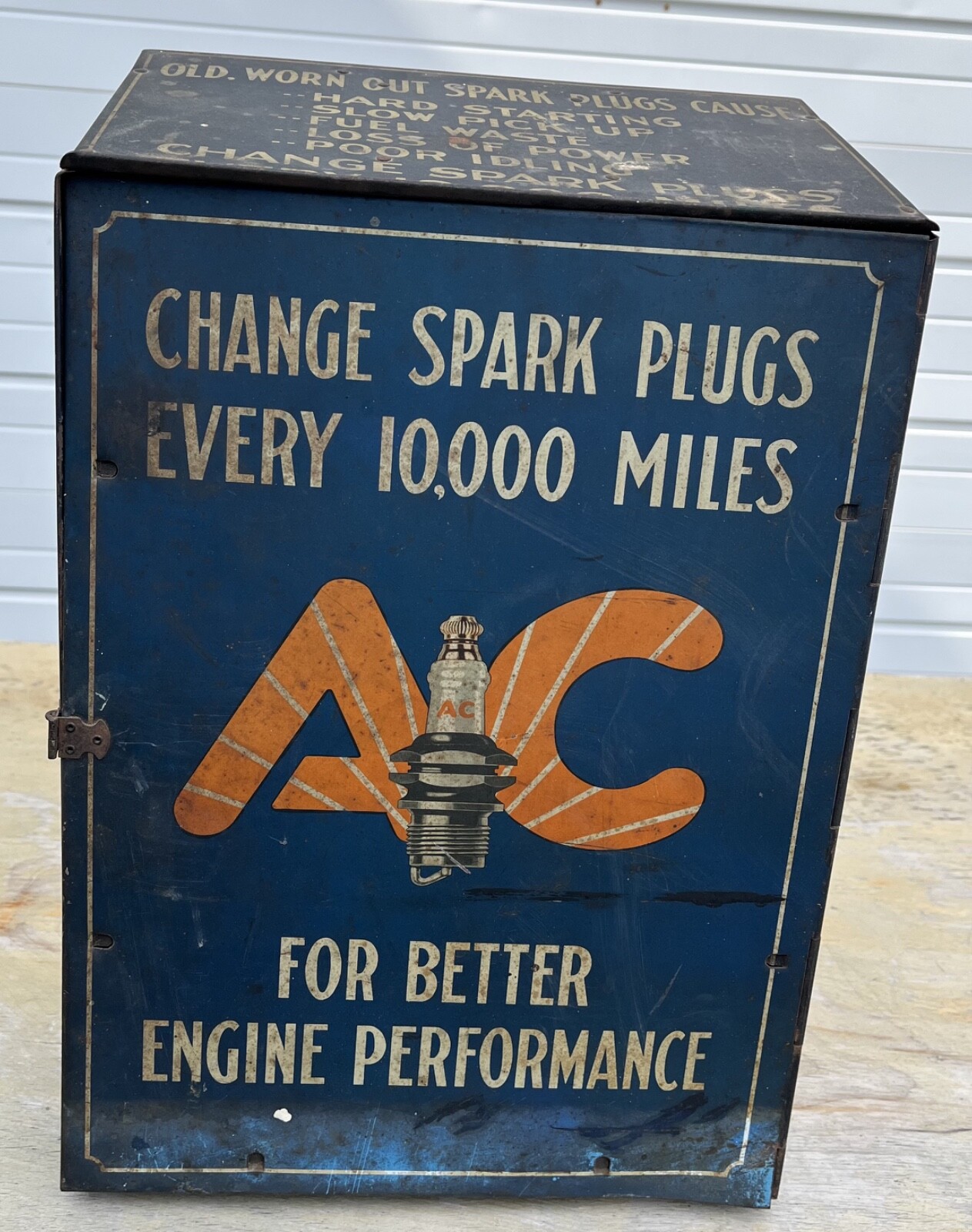 Antique AC Delco Spark Plug Display Cabinet | eBay