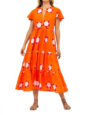 Pre-owned Oliphant V Neck Maxi Dress In Mela Orange - Size S