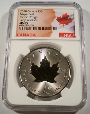 コレクション NGC MS69 2018 Canada Maple Leaf $5 2018 Canada 🇨🇦 Silver $5 Maple Leaf-30th Anniversary-NGC