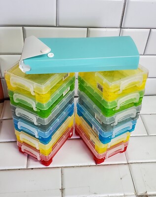 Multi Color Stacker Storage Boxes, Pk of 12, for Coins, Crayons, Plus Free Gift