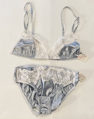 Christian Dior Vintage Lace Trim Triangle Bra 36 & Panty 7 Set NWT Jacobsons