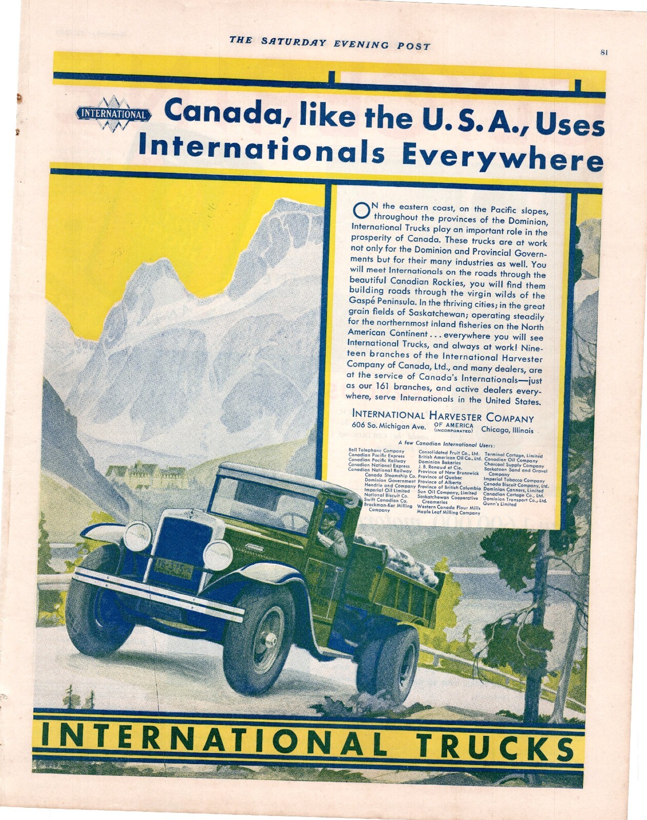 1930 International Trucks Everywhere You Will See Single Page Print Ad