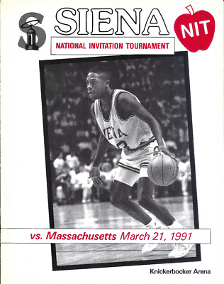 UMass at Siena, NIT Quarterfinals, Game Program & Full Ticket, March 21, 1991