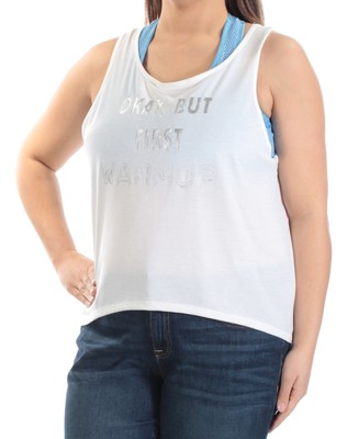 

JESSICA SIMPSON Женский белый топ без рукавов с круглым вырезом для подростков, размер