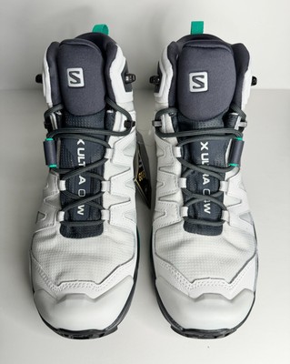 Salomon X Ultra 4 GTX W Hiking, Lunar Rock/Ebony/Mint Leaf, Women's Size 8