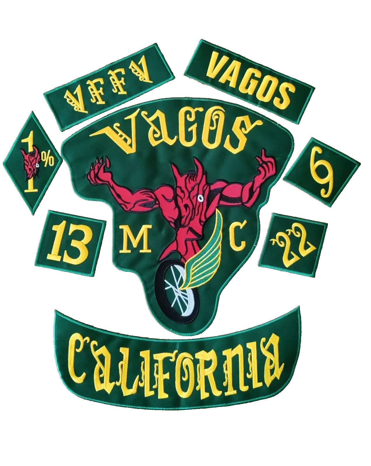 Exclusive Vagos MC Embroidered Patch Set – California