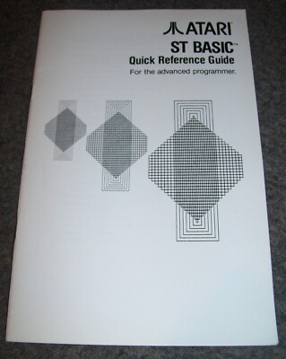 NEW Atari 520 1040 ST Mega Computer ST Basic Quick Reference Guide C100536-001