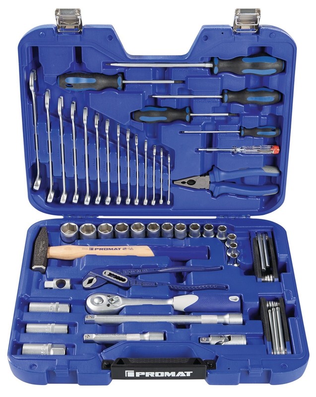 Promat Werkzeugkoffer 47-Teilig Im Kunststoffkoffer 4-24 Mm