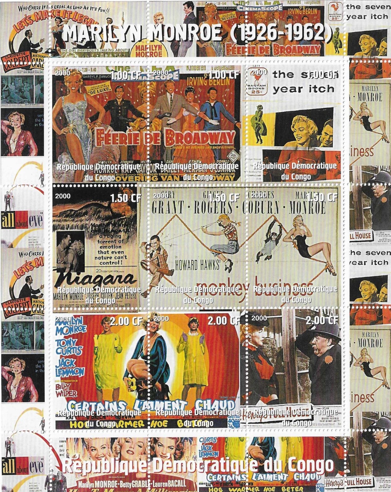 MARILYN MONROE LIFE OF 1926-1962 & 切手シート MARILYN MONROE LIFE OF 1926-1962 & 切手シート