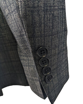 Pre-owned John Varvatos Men's Virgin Wool Indigo Heather Blazer $1398