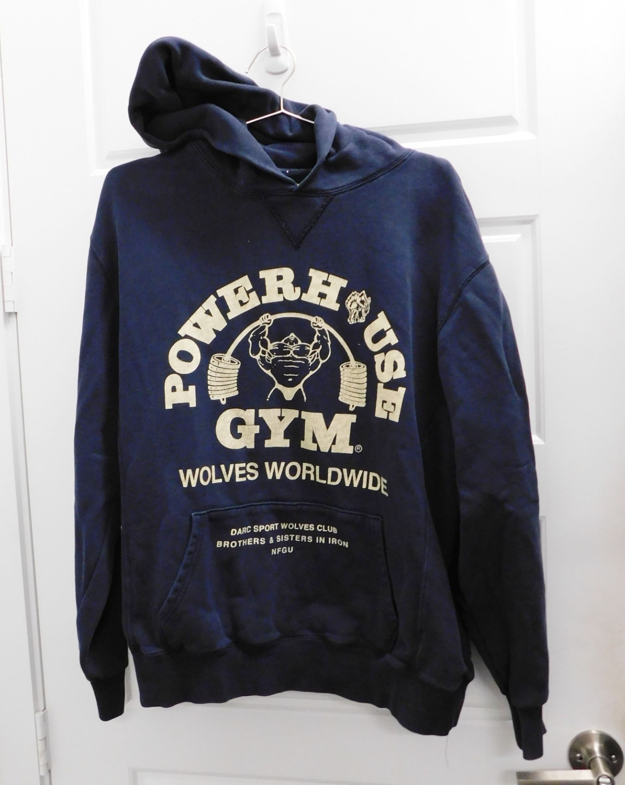 Darc Sport Powerhouse Wolves Hoodie Blue Gym Bodybuilding