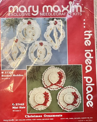 Vintage Mary Maxim Needlecraft Christmas Ornaments MINI HATS