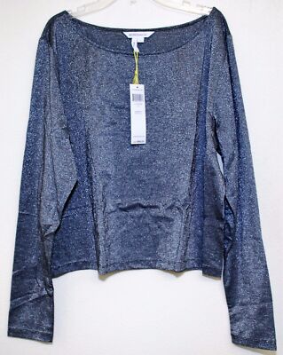 BCBGENERATION WOMENS LOOSE TOP IN DARK SILVER LARGE NEW $68