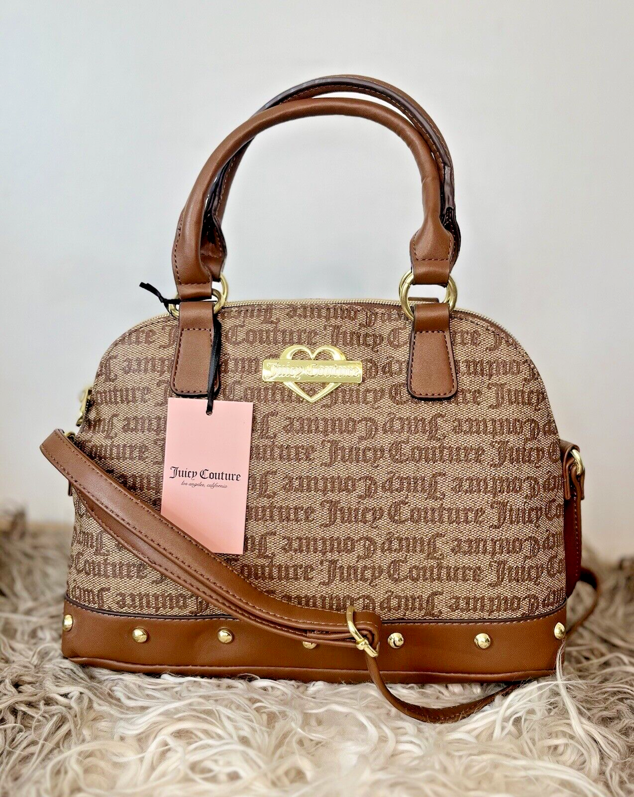 お洒落 JUICY COUTURE ベロア Diamanteバッグ Brown s-l1200.png