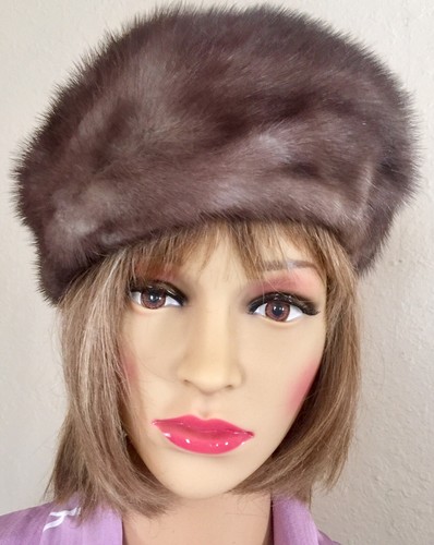 Vintage Genuine Mink Hat - Gorgeous Smokey Gray