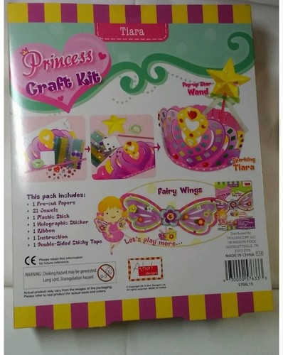 Princess Sparking Tiara and Wand Craft kit  Ages 3+ New  in box