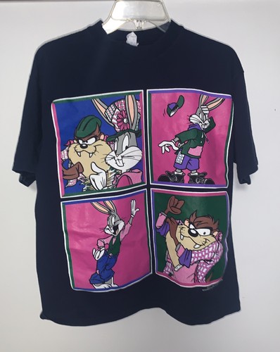 VTG Looney Tunes Shirt Bugs Bunny Taz S/M 90s WB Cartoon
